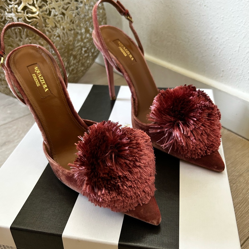 Aquazzura Powder Puff Slingback Heel